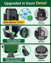 VANMASS 2025 Best Car Phone Holder Green – Rotatable Suction & Clip